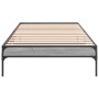 Sonoma gray metal engineered wood bed frame 100x200 cm by vidaXL, Beds and slatted bases - Ref: Foro24-845029, Price: 75,92 €...