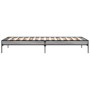 Sonoma gray metal engineered wood bed frame 100x200 cm by vidaXL, Beds and slatted bases - Ref: Foro24-845029, Price: 75,92 €...