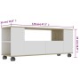 Mueble de TV madera contrachapada blanco y roble 120x35x48 cm de vidaXL, Muebles TV - Ref: Foro24-801351, Precio: 101,51 €, D...