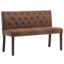 Artificial brown suede leather bench 120 cm by vidaXL, Benches for halls and storage - Ref: Foro24-288573, Price: 241,13 €, D...