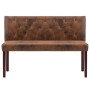 Artificial brown suede leather bench 120 cm by vidaXL, Benches for halls and storage - Ref: Foro24-288573, Price: 241,13 €, D...