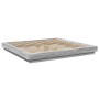 Estructura de cama con luces LED madera gris Sonoma 200x200 cm de vidaXL, Camas y somieres - Ref: Foro24-3281075, Precio: 227...