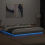 Estructura de cama con luces LED madera gris Sonoma 200x200 cm de vidaXL, Camas y somieres - Ref: Foro24-3281075, Precio: 227...