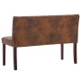 Artificial brown suede leather bench 120 cm by vidaXL, Benches for halls and storage - Ref: Foro24-288573, Price: 241,13 €, D...