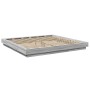 Estructura de cama con luces LED madera gris Sonoma 200x200 cm de vidaXL, Camas y somieres - Ref: Foro24-3281075, Precio: 227...