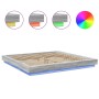 Estructura de cama con luces LED madera gris Sonoma 200x200 cm de vidaXL, Camas y somieres - Ref: Foro24-3281075, Precio: 227...