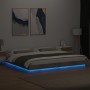 Estructura cama con luces LED madera gris hormigón 180x200 cm de vidaXL, Camas y somieres - Ref: Foro24-3281080, Precio: 213,...