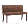 Artificial brown suede leather bench 120 cm by vidaXL, Benches for halls and storage - Ref: Foro24-288573, Price: 241,13 €, D...