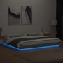 Sonoma gray wood bed frame with LED lights 180x200 cm by vidaXL, Beds and slatted bases - Ref: Foro24-3281082, Price: 220,45 ...