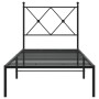 Estructura de cama con cabecero metal negro 80x200 cm de vidaXL, Camas y somieres - Ref: Foro24-376493, Precio: 70,12 €, Desc...