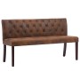 Brown artificial suede leather bench 148.5 cm by vidaXL, Benches for halls and storage - Ref: Foro24-288571, Price: 234,82 €,...