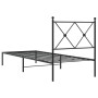 Estructura de cama con cabecero metal negro 80x200 cm de vidaXL, Camas y somieres - Ref: Foro24-376493, Precio: 70,12 €, Desc...