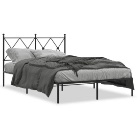 Bed frame with black metal headboard 120x200 cm by vidaXL, Beds and slatted bases - Ref: Foro24-376500, Price: 105,99 €, Disc...