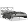 Bed frame with black metal headboard 120x200 cm by vidaXL, Beds and slatted bases - Ref: Foro24-376500, Price: 104,99 €, Disc...