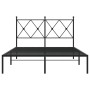 Bed frame with black metal headboard 120x200 cm by vidaXL, Beds and slatted bases - Ref: Foro24-376500, Price: 104,99 €, Disc...