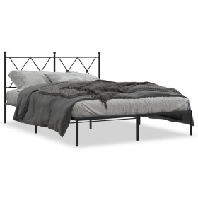 Estructura de cama con cabecero metal negro 140x190 cm de vidaXL, Camas y somieres - Ref: Foro24-376502, Precio: 108,04 €, De...