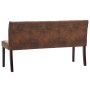 Brown artificial suede leather bench 148.5 cm by vidaXL, Benches for halls and storage - Ref: Foro24-288571, Price: 234,82 €,...