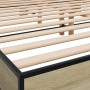 Sonoma oak metal engineered wood bed frame 200x200 cm by vidaXL, Beds and slatted bases - Ref: Foro24-3280218, Price: 139,85 ...