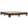 Estructura cama madera ingeniería metal roble ahumado 180x200cm de vidaXL, Camas y somieres - Ref: Foro24-3280224, Precio: 13...