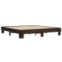 Estructura cama madera ingeniería metal marrón roble 180x200 cm de vidaXL, Camas y somieres - Ref: Foro24-3280226, Precio: 14...