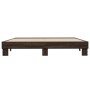 Estructura cama madera ingeniería metal marrón roble 180x200 cm de vidaXL, Camas y somieres - Ref: Foro24-3280226, Precio: 14...