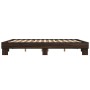 Estructura cama madera ingeniería metal marrón roble 180x200 cm de vidaXL, Camas y somieres - Ref: Foro24-3280226, Precio: 14...