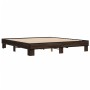 Estructura cama madera ingeniería metal marrón roble 180x200 cm de vidaXL, Camas y somieres - Ref: Foro24-3280226, Precio: 14...