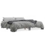 Estructura cama madera ingeniería metal gris Sonoma 160x200 cm de vidaXL, Camas y somieres - Ref: Foro24-3280230, Precio: 136...