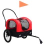 Pet Fahrradanhänger Kinderwagen 2 in 1 Rot Schwarz von vidaXL, Kinderwagen für Haustiere - Ref: Foro24-92437, Preis: 111,51 €...