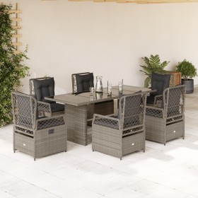 Garden dining set 7 pieces and light gray synthetic rattan cushions by vidaXL, Garden sets - Ref: Foro24-3262940, Price: 791,...