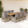 9-teiliges Garten-Essset mit beigen Kissen aus synthetischem Rattan von vidaXL, Gartensets - Ref: Foro24-3262935, Preis: 1,00...