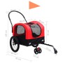 Pet Fahrradanhänger Kinderwagen 2 in 1 Rot Schwarz von vidaXL, Kinderwagen für Haustiere - Ref: Foro24-92437, Preis: 111,51 €...