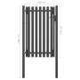 Anthracite grey steel garden fence gate 1x2 cm by vidaXL, garden gates - Ref: Foro24-146330, Price: 206,47 €, Discount: %