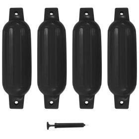 Parachoques para barco 4 unidades PVC negro 41x11,5 cm de vidaXL, Atracada y anclaje - Ref: Foro24-92380, Precio: 51,64 €, De...