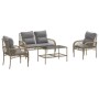 Garden sofa set with cushions 4 pieces beige synthetic rattan by vidaXL, Garden sets - Ref: Foro24-368731, Price: 351,42 €, D...