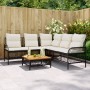 2-teilige Gartensofagarnitur und schwarze synthetische Rattankissen von vidaXL, Gartensets - Ref: Foro24-368733, Preis: 374,9...