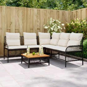 2-piece garden sofa set and black synthetic rattan cushions by vidaXL, Garden sets - Ref: Foro24-368733, Price: 374,99 €, Dis...