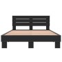 Estructura de cama madera de ingeniería y metal negro 135x190cm de vidaXL, Camas y somieres - Ref: Foro24-3280162, Precio: 15...