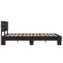 Engineered wood and black metal bed frame 135x190cm by vidaXL, Beds and slatted bases - Ref: Foro24-3280162, Price: 153,59 €,...