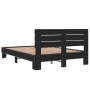 Estructura de cama madera de ingeniería y metal negro 135x190cm de vidaXL, Camas y somieres - Ref: Foro24-3280162, Precio: 15...