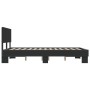 Engineered wood and black metal bed frame 120x200cm by vidaXL, Beds and slatted bases - Ref: Foro24-3280197, Price: 154,06 €,...