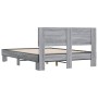 Estructura cama madera ingeniería metal gris Sonoma 140x200 cm de vidaXL, Camas y somieres - Ref: Foro24-3280195, Precio: 159...