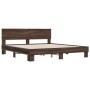 Estructura cama madera ingeniería metal marrón roble 200x200 cm de vidaXL, Camas y somieres - Ref: Foro24-3280176, Precio: 17...