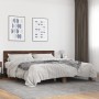 Estructura cama madera ingeniería metal marrón roble 200x200 cm de vidaXL, Camas y somieres - Ref: Foro24-3280176, Precio: 17...