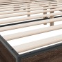 Oak brown metal engineered wood bed frame 180x200 cm by vidaXL, Beds and slatted bases - Ref: Foro24-3280181, Price: 171,41 €...