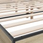 Sonoma oak metal engineered wood bed frame 150x200 cm by vidaXL, Beds and slatted bases - Ref: Foro24-3280188, Price: 156,49 ...