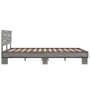 Estructura cama madera ingeniería metal gris Sonoma 120x190 cm de vidaXL, Camas y somieres - Ref: Foro24-3280160, Precio: 149...