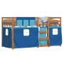 Bunk bed with curtains solid blue pine wood 80x200 cm by vidaXL, Beds and slatted bases - Ref: Foro24-3283923, Price: 175,62 ...