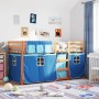 Bunk bed with curtains solid blue pine wood 80x200 cm by vidaXL, Beds and slatted bases - Ref: Foro24-3283923, Price: 174,22 ...