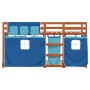 Bunk bed with curtains solid blue pine wood 80x200 cm by vidaXL, Beds and slatted bases - Ref: Foro24-3283923, Price: 174,22 ...